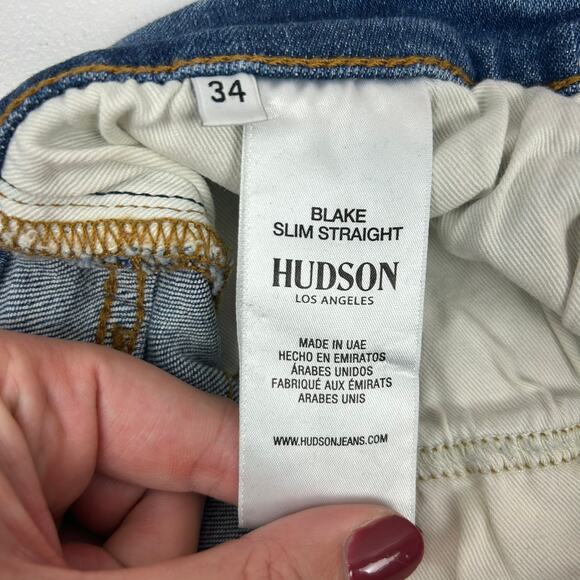 Hudson Jeans Mens Blue Denim Slim Fit Jeans - Picture 7 of 9